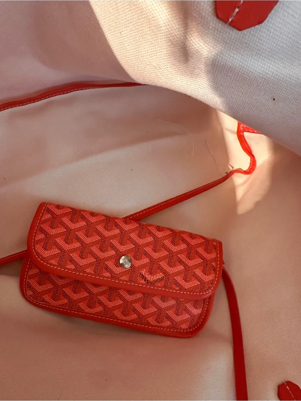 Goyard Orange Chevron Tote Bag - Picture 2 of 4